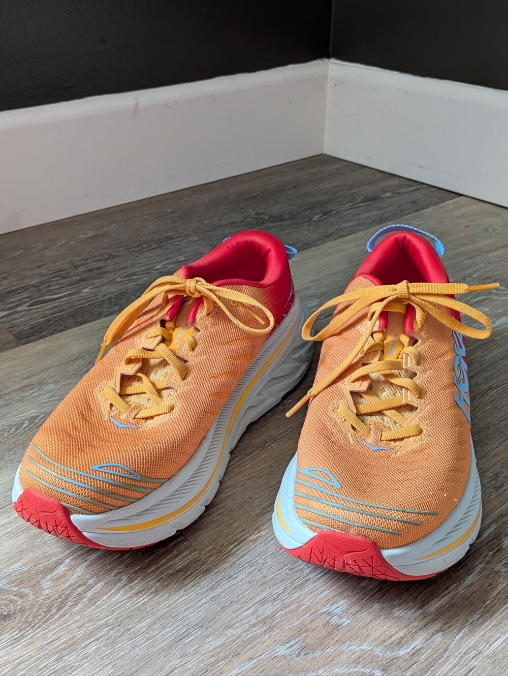 Hoka One One Bondi X Size 10 Fiesta Amber Yellow Athletic Running Shoe